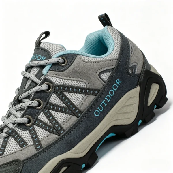 HO2605 Knit Upper Hiking Shoes with Ankle Support and Traction Sole for Men and Women