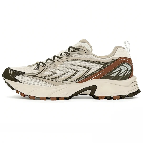 beige-and-brown-running-shoes-rn2607 RN2607 Running Shoes with Breathable Upper and Foam Midsole for Men and Women