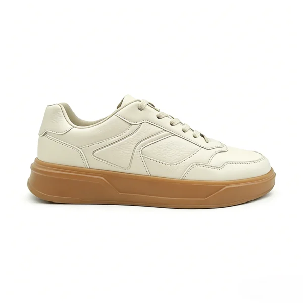 beige-casual-sneakers-cs2619 CS2619 Classic Low-Top Casual Sneakers with Rubber Cupsole for Men and Women