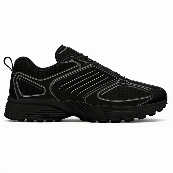 black-and-silver-running-shoes-rn2605 RN2605 Running Shoes with Shock-Absorbing Sole and Textile Upper for Men and Women
