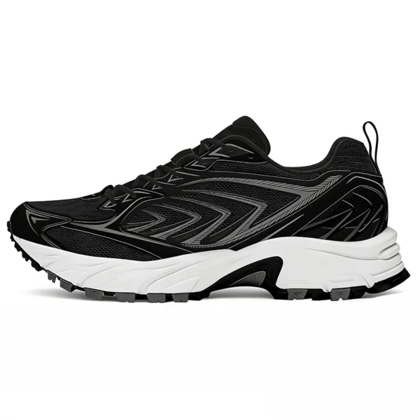 black-and-white-running-shoes-rn2607 RN2607 Running Shoes with Breathable Upper and Foam Midsole for Men and Women