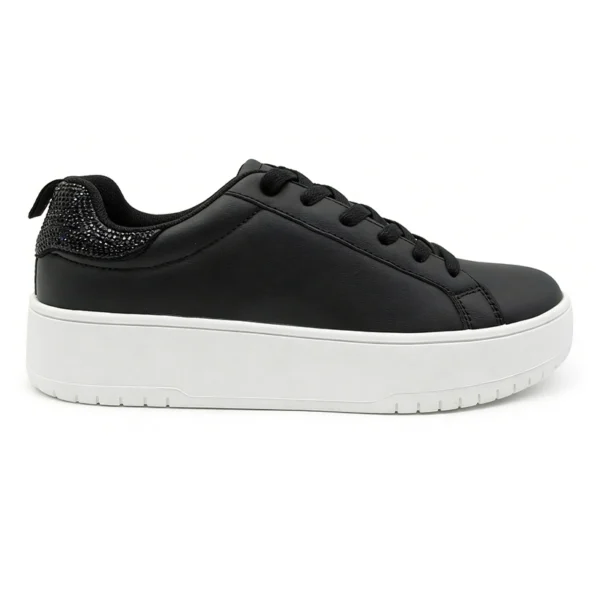 CS2604 Women’s Casual Sneakers Platform Lifestyle Shoes with Rhinestone Heel Detail