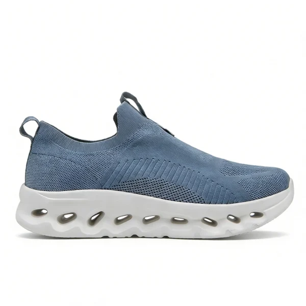 blue-and-white-casual-sneakers-cs2614 CS2614 Slip-On Knit Casual Sneakers with Hollow Cushion Sole for Men and Women