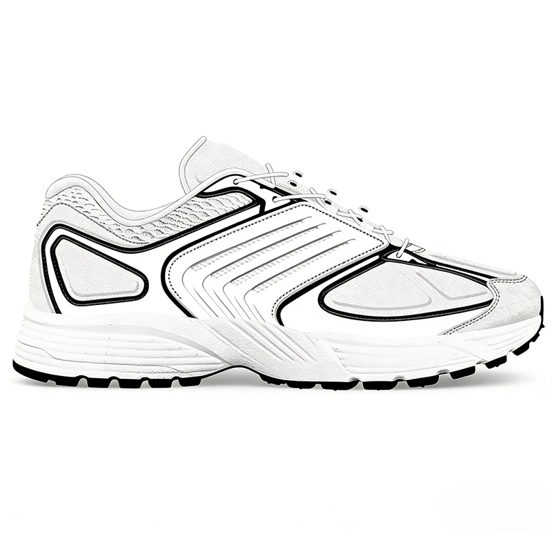 breathable-white-running-shoes-label RN2608 Running Shoes with Shock-Absorbing Sole and Reinforced Heel for Men and Women