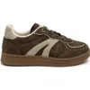 brown-casual-sneakers-cs2615 CS2615 Low-Top Casual Sneakers with Vulcanized Sole and Panelled Upper for Men and Women