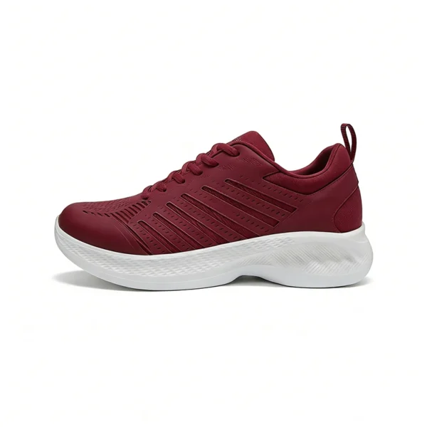 burgundy-casual-sneakers-cs2618 CS2618 Breathable Casual Sneakers with Perforated Upper and Cushioned Sole for Men and Women