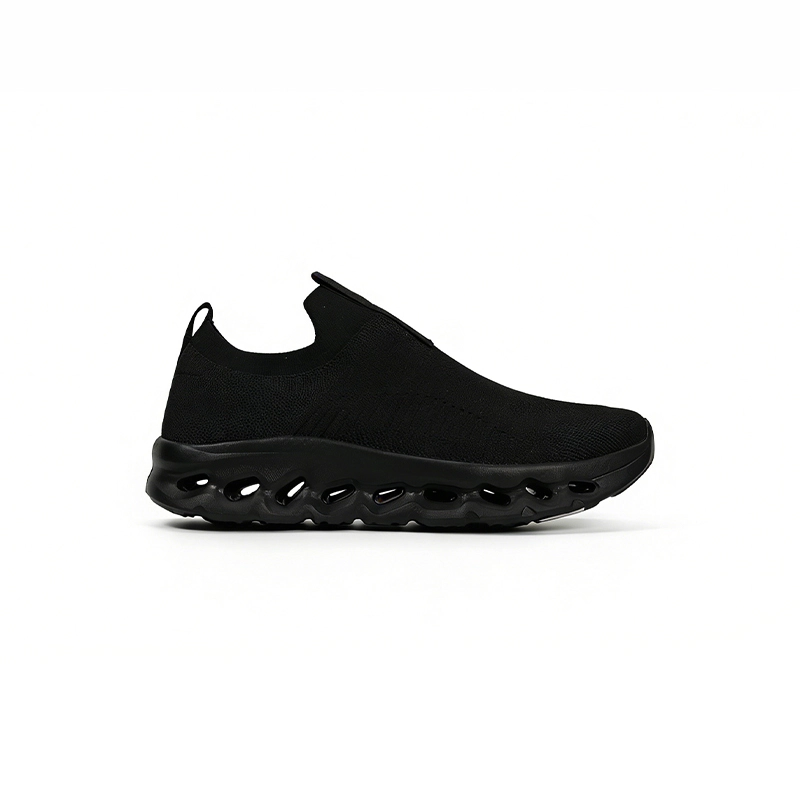 CS2614 Slip-On Knit Casual Sneakers with Hollow Cushion Sole for Men and Women