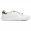 CS2608 Women’s Casual Sneakers Low-Top Fashion Shoes with Animal-Print Heel Detail