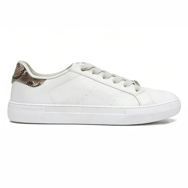 CS2608 Women’s Casual Sneakers Low-Top Fashion Shoes with Animal-Print Heel Detail