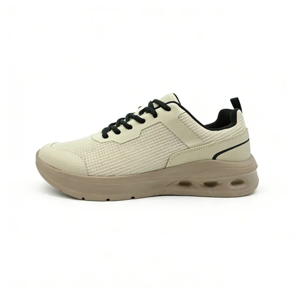 comfortable-beige-casual-sneakers-factory CS2609 Casual Sneakers Breathable Mesh Walking Shoes with Cushioned EVA Sole