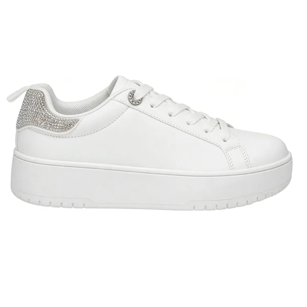 CS2604 Women’s Casual Sneakers Platform Lifestyle Shoes with Rhinestone Heel Detail