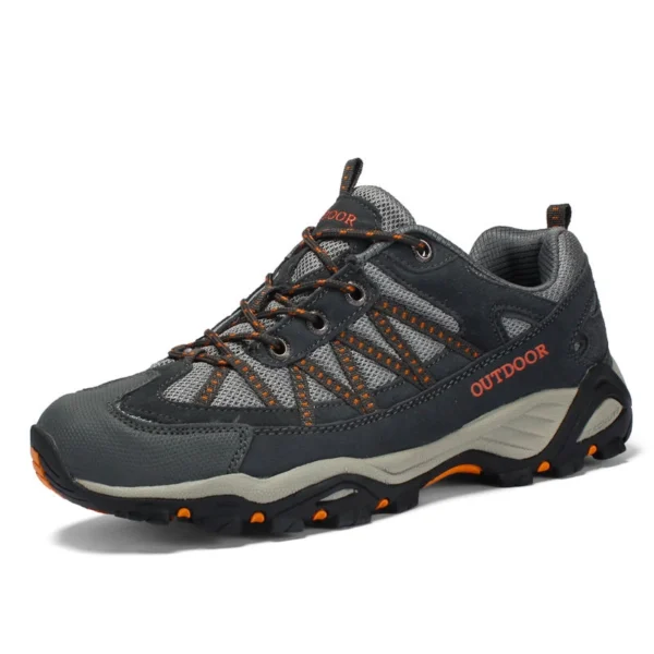 HO2605 Knit Upper Hiking Shoes with Ankle Support and Traction Sole for Men and Women