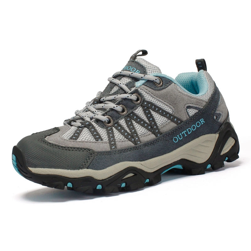 HO2605 Knit Upper Hiking Shoes with Ankle Support and Traction Sole for Men and Women