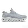 grey-casual-sneakers-cs2614 CS2614 Slip-On Knit Casual Sneakers with Hollow Cushion Sole for Men and Women