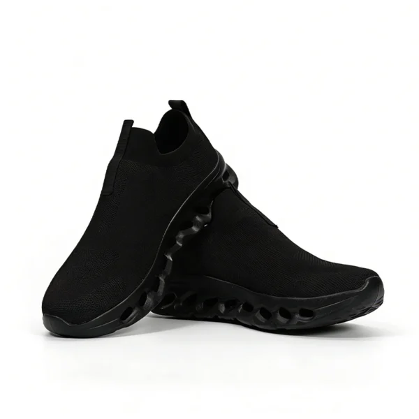 heel-pull-tab-casual-sneakers-cs2614 CS2614 Slip-On Knit Casual Sneakers with Hollow Cushion Sole for Men and Women