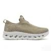 khaki-casual-sneakers-cs2614 CS2614 Slip-On Knit Casual Sneakers with Hollow Cushion Sole for Men and Women