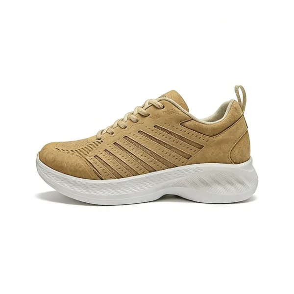 khaki-casual-sneakers-cs2618 CS2618 Breathable Casual Sneakers with Perforated Upper and Cushioned Sole for Men and Women