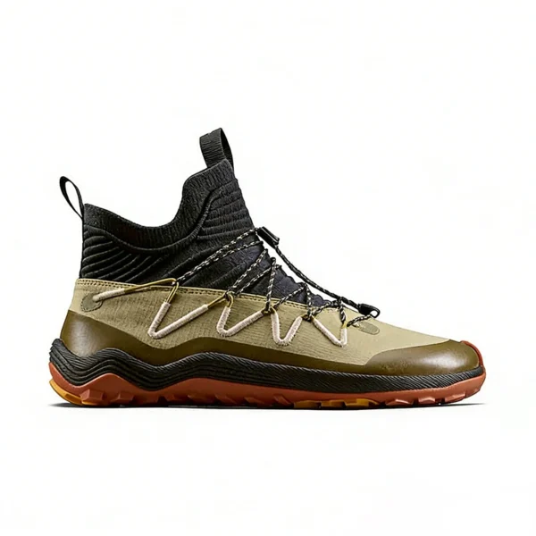 khaki-olive-barefoot-shoes-bf2604 BF2604 Barefoot Shoes Lightweight Mid-Cut Walking Shoes with Wide Toe Box