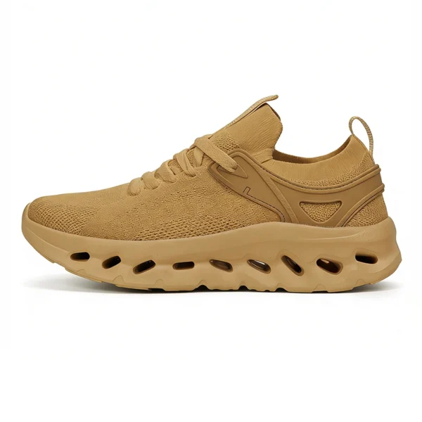 khaki-training-shoes-tg2606 TG2606 Training Shoes with Mesh Upper and Lateral Support for Men and Women