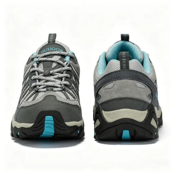 HO2605 Knit Upper Hiking Shoes with Ankle Support and Traction Sole for Men and Women
