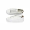 CS2608 Women’s Casual Sneakers Low-Top Fashion Shoes with Animal-Print Heel Detail