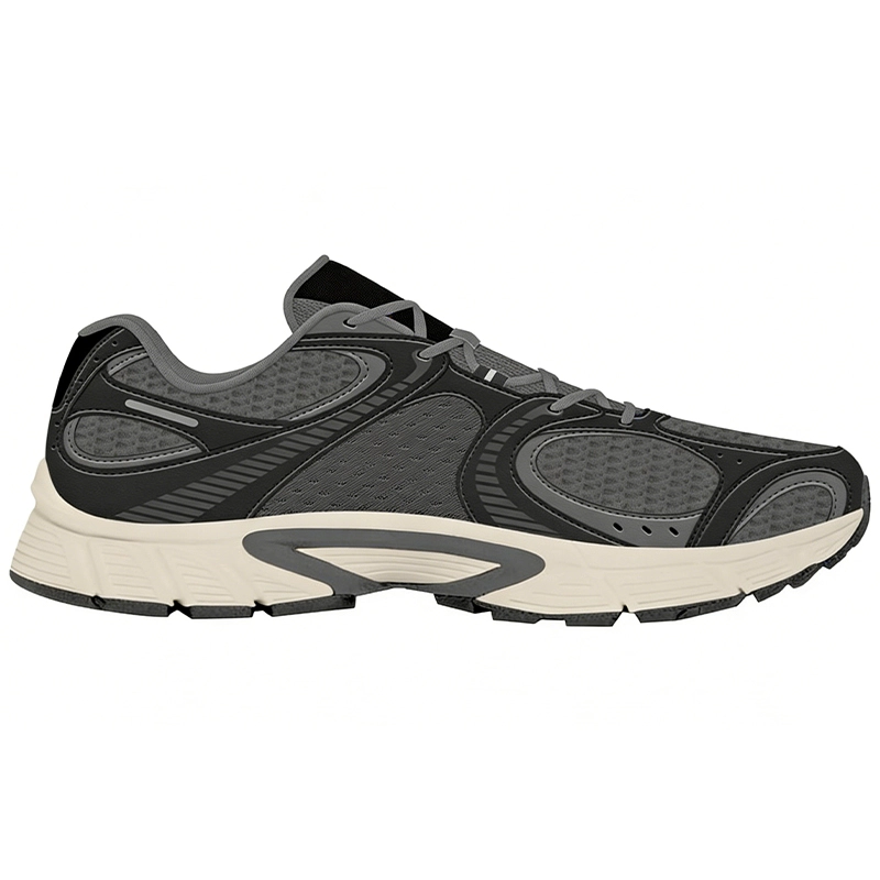 lightweight-dark-grey-running-shoes-custom RN2602 Knit Running Shoes with Foam Midsole and Heel Support for Men and Women