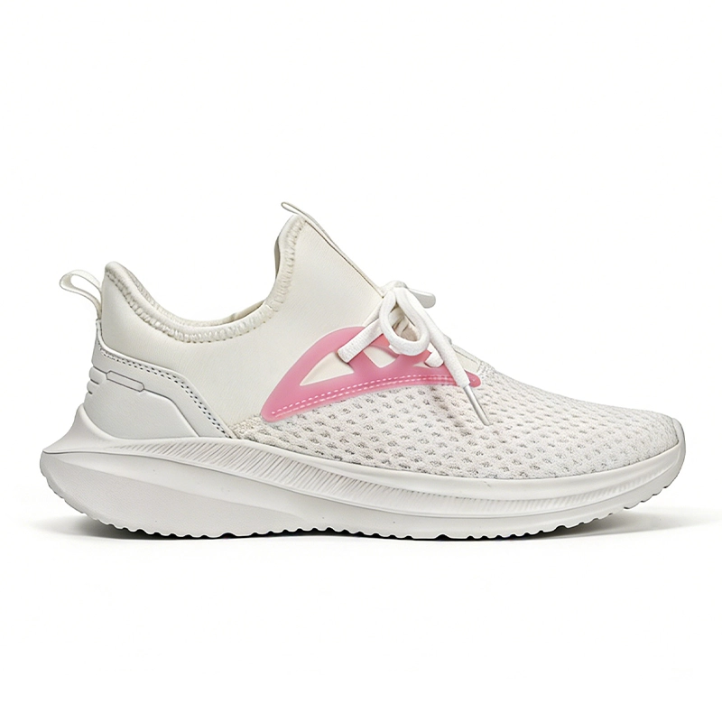 non-slip-white-and-pink-training-shoes-factory TG2603 Training Shoes with Mesh Upper and Energy-Return Midsole for Men and Women