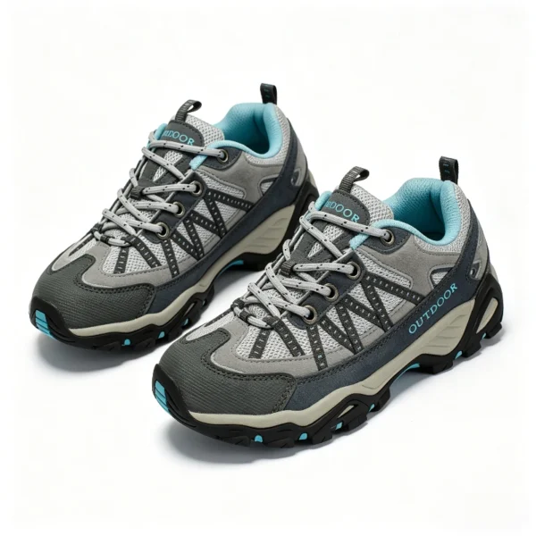 HO2605 Knit Upper Hiking Shoes with Ankle Support and Traction Sole for Men and Women
