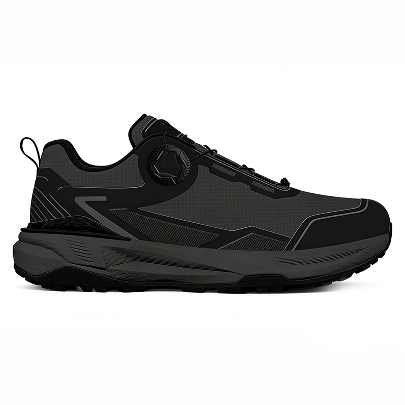 responsive-grey-and-black-running-shoes-bulk RN2613 Quick-Lace Running Shoes with Responsive Foam Midsole for Men and Women