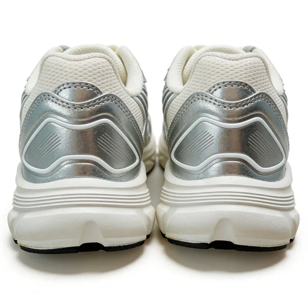 CS2613 Retro Mesh Casual Sneakers with Shiny Overlay Panels for Men and Women
