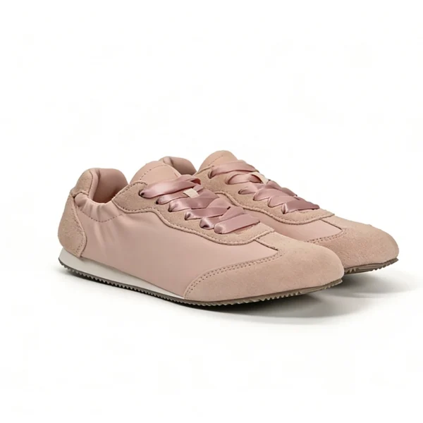 CS2602 Women’s Casual Sneakers Low-Top Fashion Shoes with Ribbon Laces