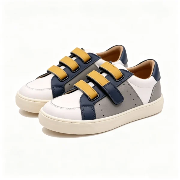 KS2604 Kids Casual Sneakers with Hook-and-Loop Strap and Rounded Toe for Kids