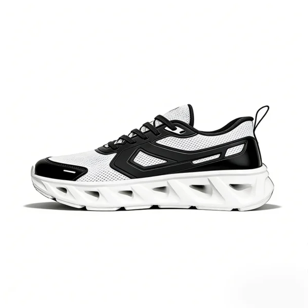 white-and-black-training-shoes-tg2607 TG2607 Flexible Flat Sole Training Shoes with Textile Upper for Men and Women
